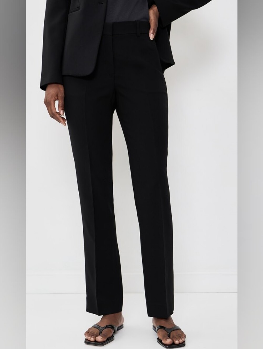 Vince Black Tailored Slim Straight-Leg Wool Trousers Size 2